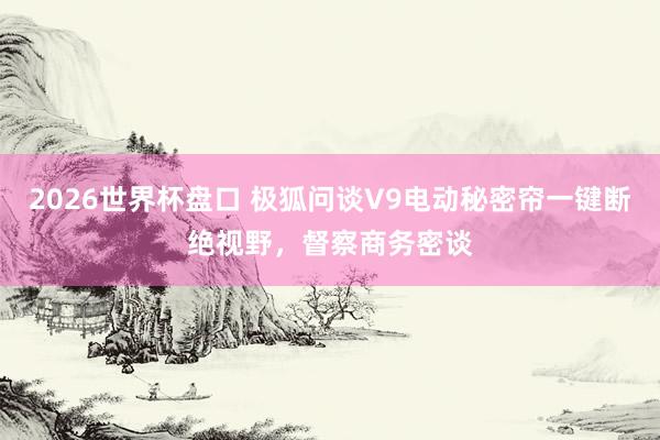 2026世界杯盘口 极狐问谈V9电动秘密帘一键断绝视野，督察商务密谈