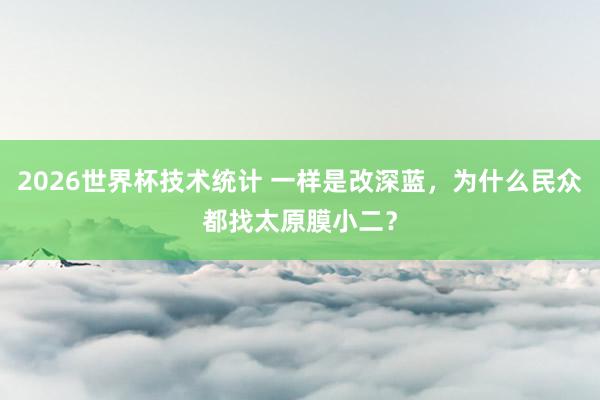 2026世界杯技术统计 一样是改深蓝,为什么民众都找太原膜小二?