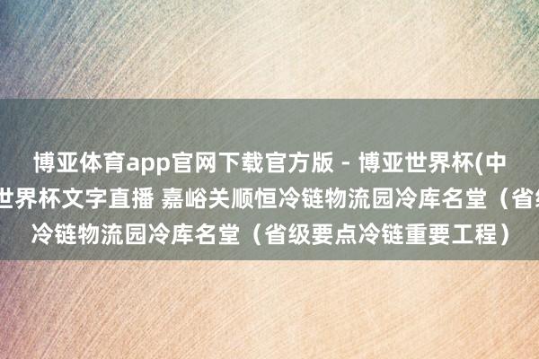 博亚体育app官网下载官方版 - 博亚世界杯(中国)官方入口,2026世界杯文字直播 嘉峪关顺恒冷链物流园冷库名堂(省级要点冷链重要工程)