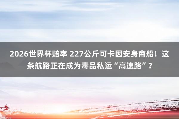 2026世界杯赔率 227公斤可卡因安身商船！这条航路正在成为毒品私运“高速路”？