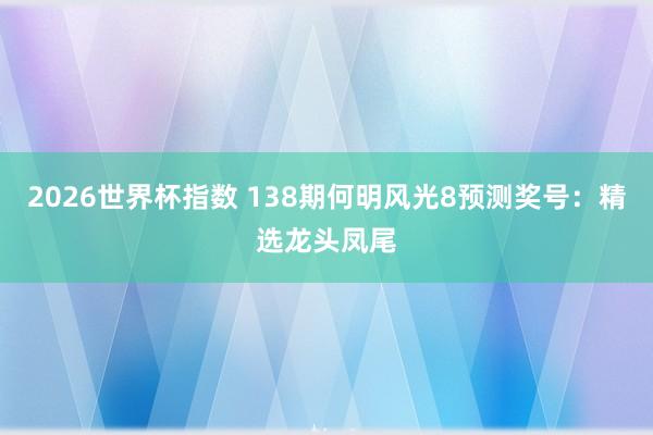 2026世界杯指数 138期何明风光8预测奖号:精选龙头凤尾