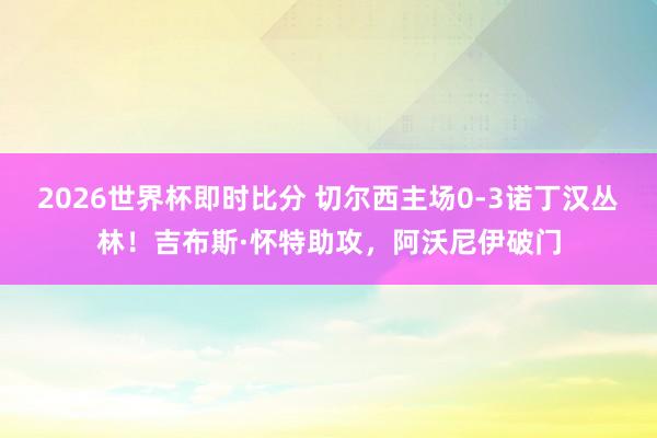 2026世界杯即时比分 切尔西主场0-3诺丁汉丛林！吉布斯·怀特助攻，阿沃尼伊破门