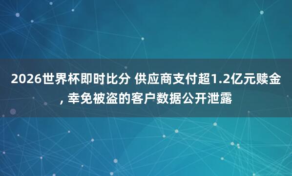 2026世界杯即时比分 供应商支付超1.2亿元赎金, 幸免被盗的客户数据公开泄露