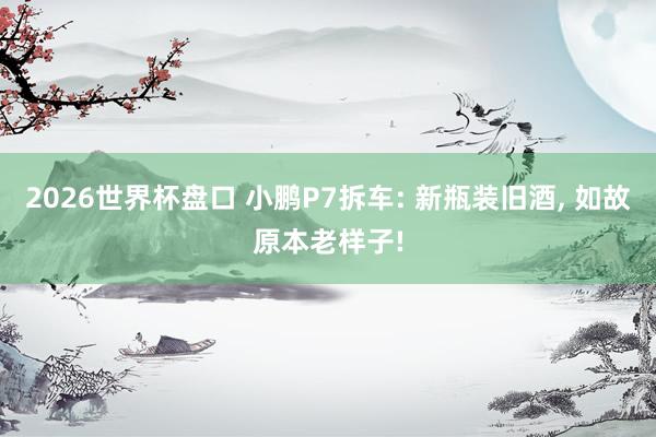 2026世界杯盘口 小鹏P7拆车: 新瓶装旧酒, 如故原本老样子!