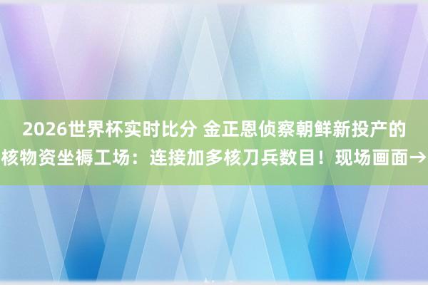 2026世界杯实时比分 金正恩侦察朝鲜新投产的核物资坐褥工场：连接加多核刀兵数目！现场画面→