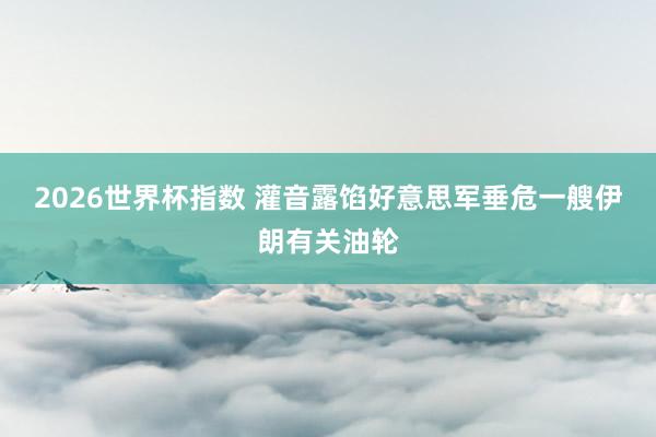 2026世界杯指数 灌音露馅好意思军垂危一艘伊朗有关油轮