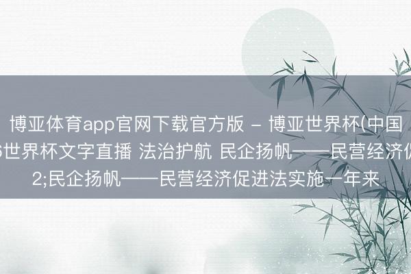 博亚体育app官网下载官方版 - 博亚世界杯(中国)官方入口,2026世界杯文字直播 法治护航 民企扬帆——民营经济促进法实施一年来