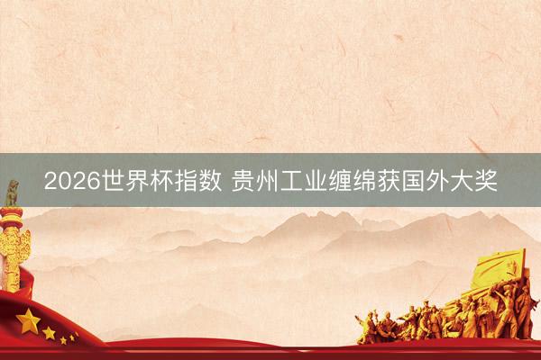 2026世界杯指数 贵州工业缠绵获国外大奖